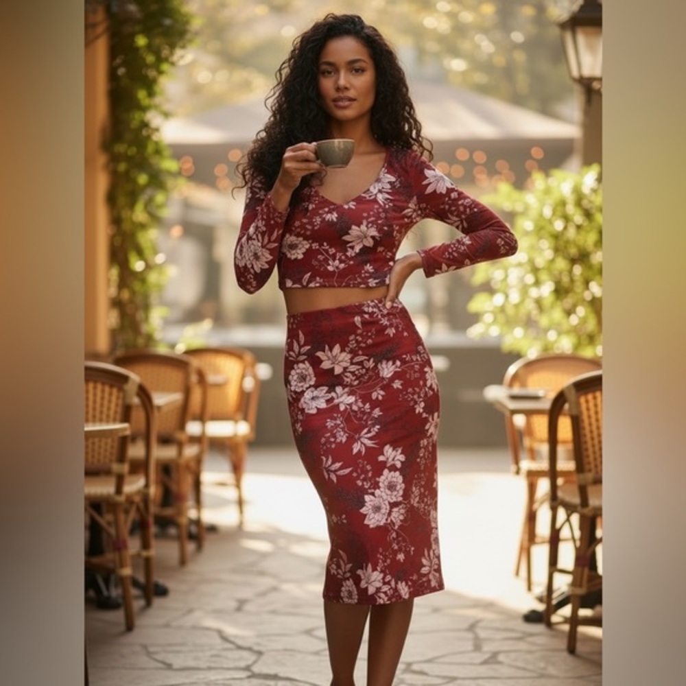 Golden State Floral Skirt Set